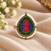 Adjustable Drop Meenakari Ring colorful traditional brass jewelry for women