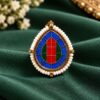 Adjustable Drop Meenakari Ring colorful traditional brass jewelry for women