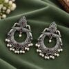 Oxidized Floral Art Earring – Traditional Design for Festive Wear 16 Oxidized Floral Art Earring with traditional floral brass jewelry design