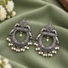 Oxidized Floral Art Earring – Traditional Design for Festive Wear 15 Oxidized Floral Art Earring with traditional floral brass jewelry design