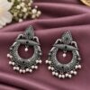 Oxidized Floral Art Earring – Traditional Design for Festive Wear 14 Oxidized Floral Art Earring with traditional floral brass jewelry design
