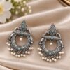 Oxidized Floral Art Earring – Traditional Design for Festive Wear 13 Oxidized Floral Art Earring with traditional floral brass jewelry design