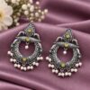Oxidized Floral Art Earring – Traditional Design for Festive Wear 11 Oxidized Floral Art Earring with traditional floral brass jewelry design