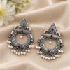 Oxidized Floral Art Earring – Traditional Design for Festive Wear 10 Oxidized Floral Art Earring with traditional floral brass jewelry design