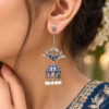 Dangler Leaf Jhumka Earring – Traditional Design for Everyday Styling 18 Dangler Leaf Jhumka Earring with elegant oxidized leaf design