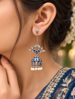 Dangler Leaf Jhumka Earring with elegant oxidized leaf design