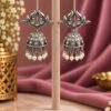 Dangler Leaf Jhumka Earring with elegant oxidized leaf design