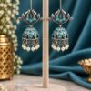 Dangler Leaf Jhumka Earring with elegant oxidized leaf design