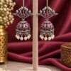 Dangler Leaf Jhumka Earring with elegant oxidized leaf design