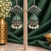 Dangler Leaf Jhumka Earring with elegant oxidized leaf design