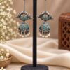 Dangler Leaf Jhumka Earring with elegant oxidized leaf design