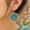 Beautiful Flower Design Earring with elegant floral brass jewelry detailing