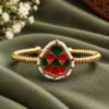Gold Plated Meenakari Bangle – Exquisite Traditional Jewelry for Festive Styling 6 Gold Plated Meenakari Bangle with colorful traditional brass jewelry detailing