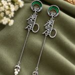 Spritiual Meenakari Earring – Exquisite Traditional Jewelry for Best Navratri Collection - "Green"