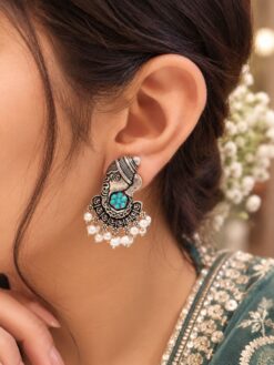 Silver Ganesha Earring traditional ethnic jewelry design