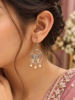 Unique Butterfly Hook Earring elegant butterfly design brass jewelry