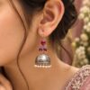 Floral Art Jhumka Earring with elegant traditional floral design