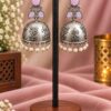 Floral Art Jhumka Earring with elegant traditional floral design