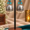 Floral Art Jhumka Earring with elegant traditional floral design