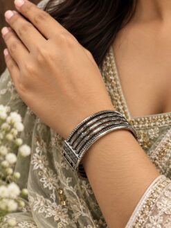 Oxidized Beautiful Openable Kada traditional brass ethnic jewelry