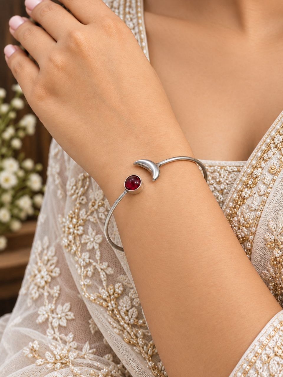 Handmade Half Moon Bracelet – Crescent Design for Elegant Traditional Styling 1 Handmade Half Moon Bracelet with elegant crescent-inspired design