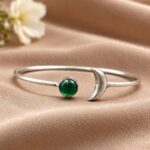 Handmade Half Moon Bracelet – Crescent Design for Elegant Traditional Styling - "Green"