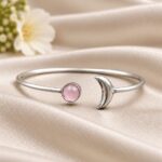 Handmade Half Moon Bracelet – Crescent Design for Elegant Traditional Styling - ''BabyPink''