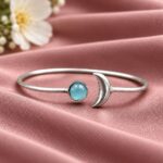 Handmade Half Moon Bracelet – Crescent Design for Elegant Traditional Styling - "Aqua"