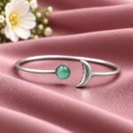 Handmade Half Moon Bracelet – Crescent Design for Elegant Traditional Styling - "MInt"