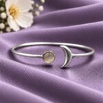 Handmade Half Moon Bracelet – Crescent Design for Elegant Traditional Styling - Peach