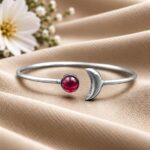 Handmade Half Moon Bracelet – Crescent Design for Elegant Traditional Styling - "Pink"