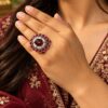 Adjustable Round Ring elegant brass jewelry for women