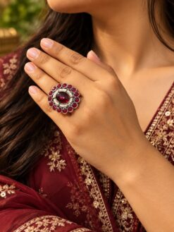 Adjustable Round Ring elegant brass jewelry for women