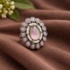 Adjustable Round Ring elegant brass jewelry for women