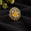 Adjustable Round Ring elegant brass jewelry for women