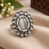 Adjustable Round Ring elegant brass jewelry for women