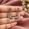 German Silver Half Moon Earring elegant traditional silver tone jewelry
