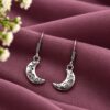 German Silver Half Moon Earring elegant traditional silver tone jewelry