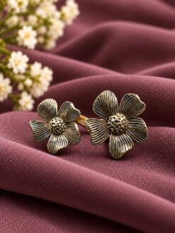 Gold Plated Flower Ring elegant floral design jewelry