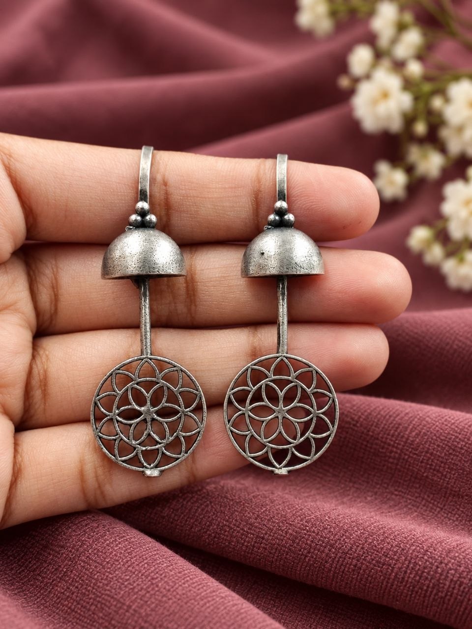 Oxidized Silver Bugadi – Traditional Maharashtrian Style for Elegant Looks 3 Oxidized Silver Bugadi traditional ethnic jewelry design