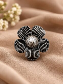 Adjustable Flower Ring elegant floral design jewelry