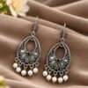 German Silver Flower Art Earring with elegant floral design and premium silver finish