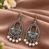 German Silver Flower Art Earring with elegant floral design and premium silver finish