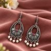 German Silver Flower Art Earring with elegant floral design and premium silver finish