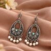 German Silver Flower Art Earring with elegant floral design and premium silver finish