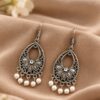 German Silver Flower Art Earring with elegant floral design and premium silver finish