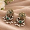 Two Tone Peacock Stud Earring with elegant peacock design and premium two tone finish