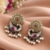Two Tone Peacock Stud Earring with elegant peacock design and premium two tone finish