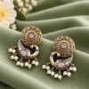 Two Tone Peacock Stud Earring with elegant peacock design and premium two tone finish