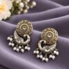 Two Tone Peacock Stud Earring with elegant peacock design and premium two tone finish